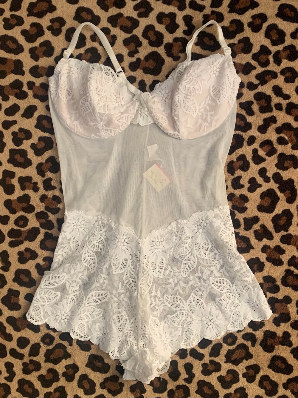 Victoria's Secret Vintage White Lace Teddy Lingerie Romper NWT
